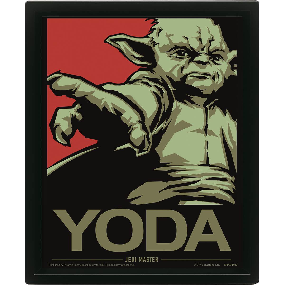 Cadre déco 3D lenticulaire maître YODA