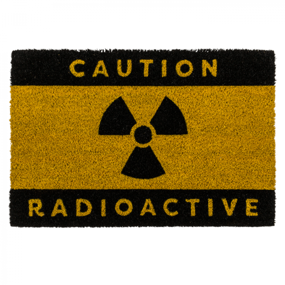 Tapis devant de porte "attention radioactif"